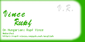 vince rupf business card